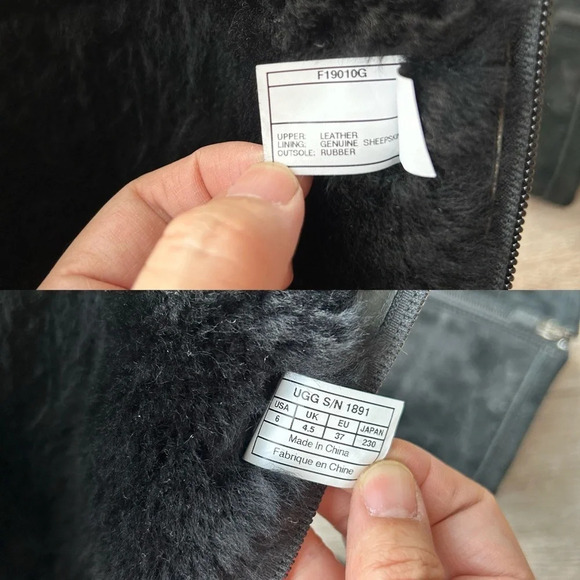 UGG Black Sheepskin Lining Suede Leather Tall Boots - Picture 13 of 16